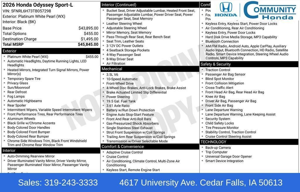 New 2026 Honda Odyssey Sport-L image 32