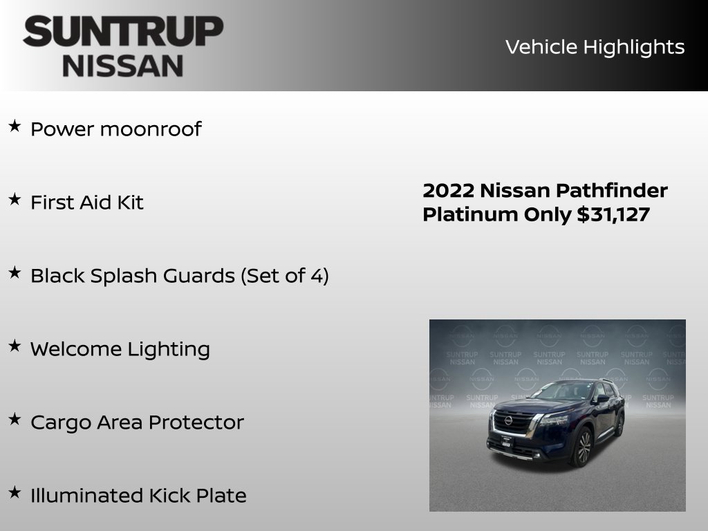 Certified 2022 Nissan Pathfinder Platinum w/ Lighting Package (N93) AWD/4WD image 16