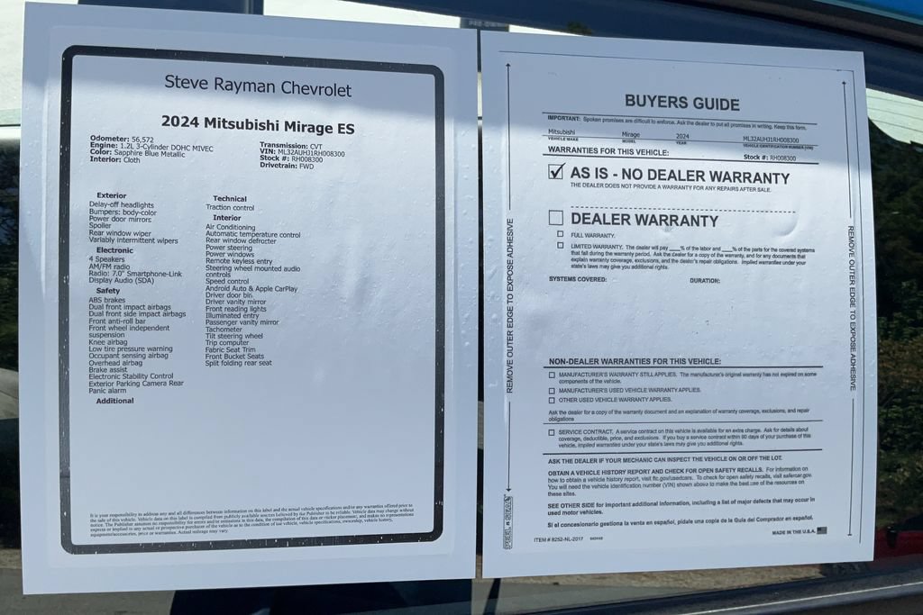 Used 2024 Mitsubishi Mirage ES FWD image 24