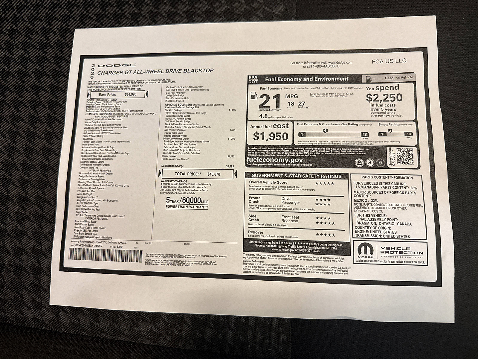 Used 2020 Dodge Charger GT w/ Driver Convenience Group AWD/4WD image 69