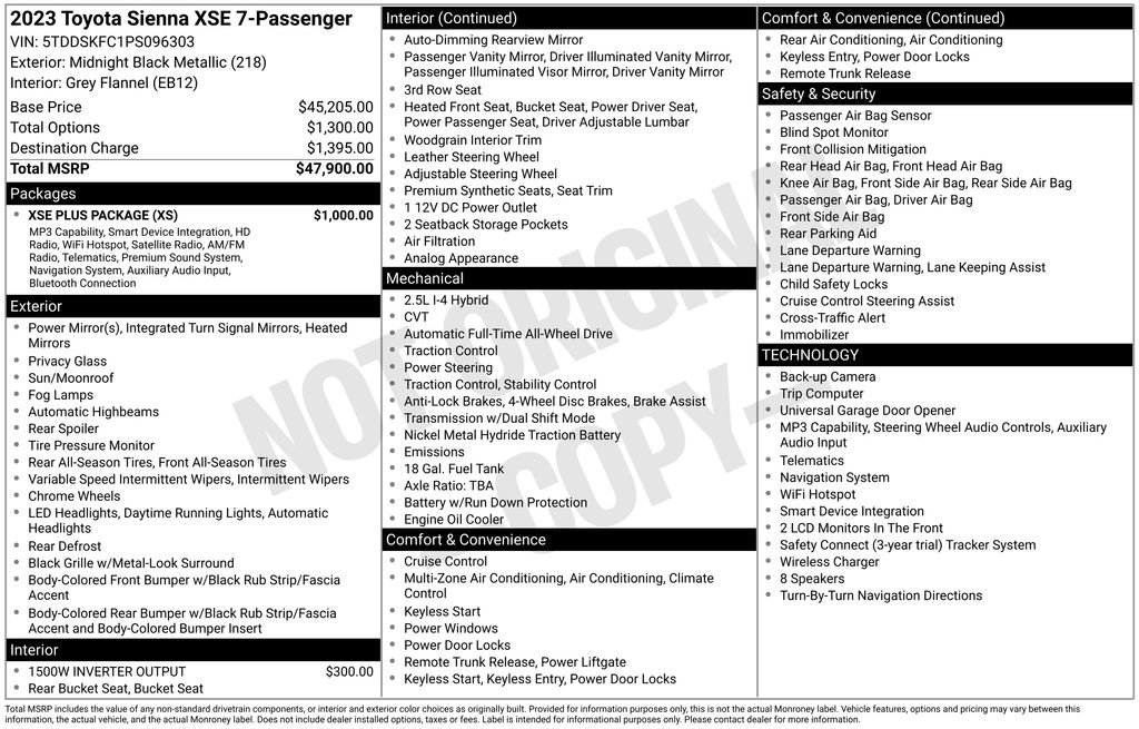 Used 2023 Toyota Sienna XSE w/ XSE Plus Package AWD/4WD image 32