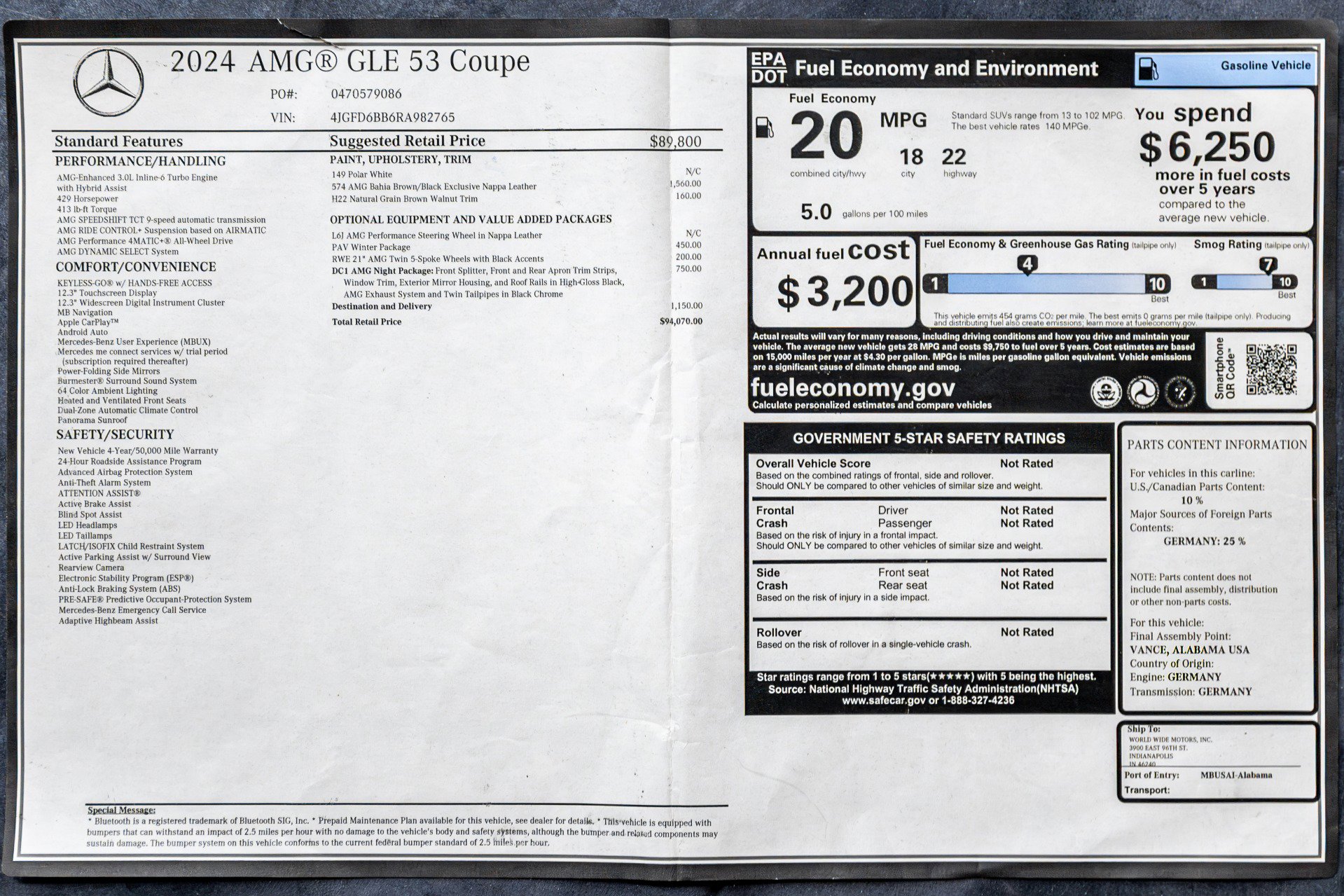 Used 2024 Mercedes-Benz GLE 53 AMG 4MATIC Coupe image 5