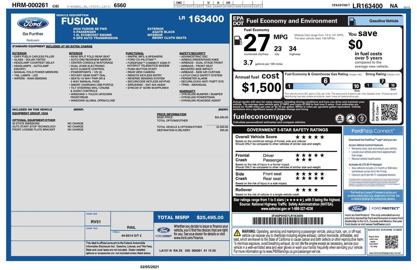 Used 2020 Ford Fusion SE FWD image 4