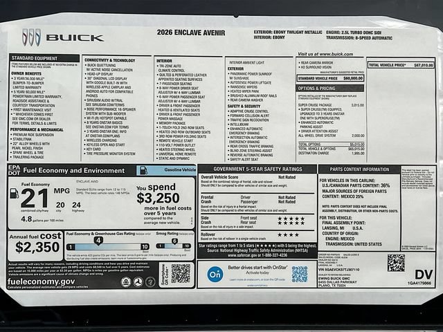 New 2026 Buick Enclave Avenir w/ Super Cruise Package AWD/4WD image 21