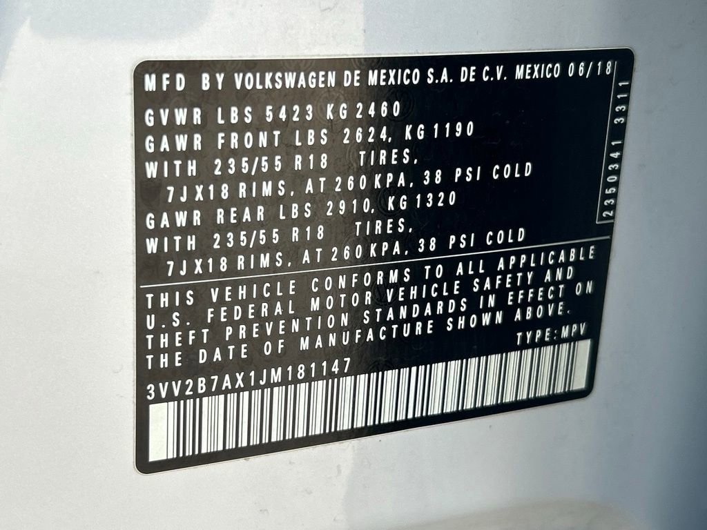 Used 2018 Volkswagen Tiguan SEL w/ 3rd Row Seat Package AWD/4WD image 57