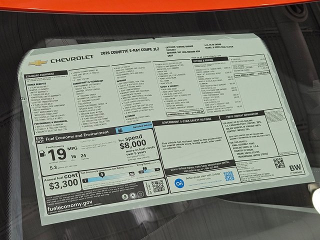 New 2026 Chevrolet Corvette E-Ray w/ Stealth Interior Trim Package image 15