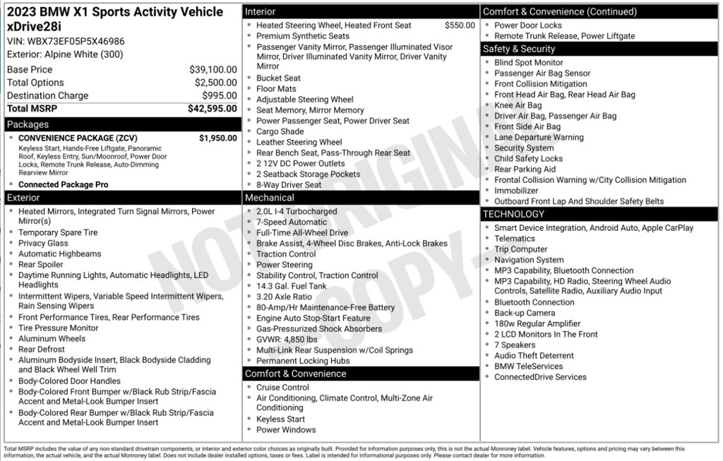 Certified 2023 BMW X1 xDrive28i w/ Convenience Package AWD/4WD image 6