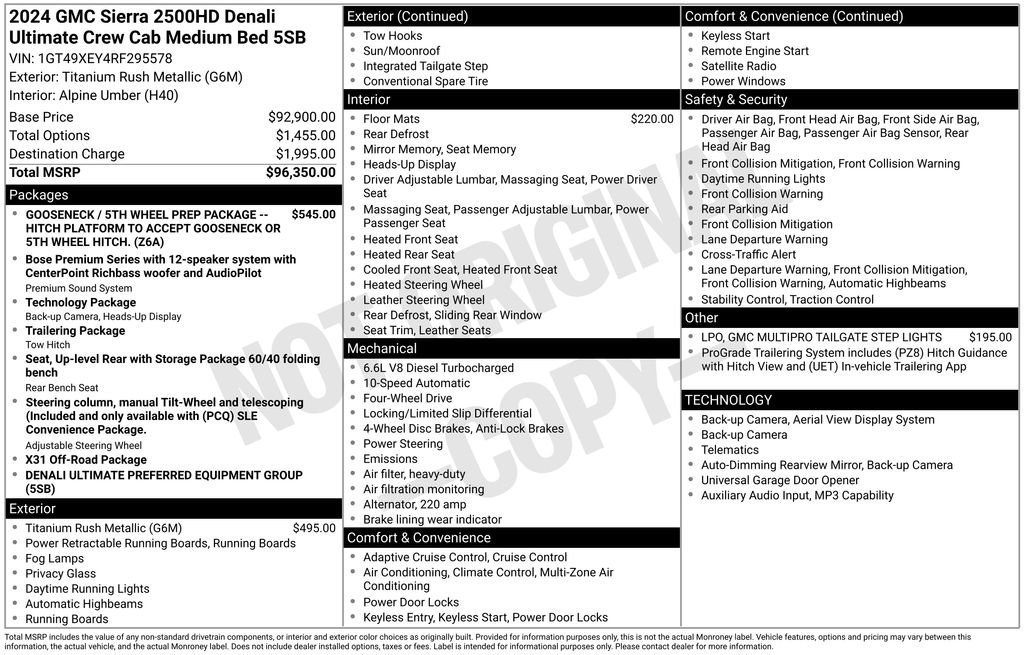 Used 2024 GMC Sierra 2500 Denali Ultimate AWD/4WD image 61