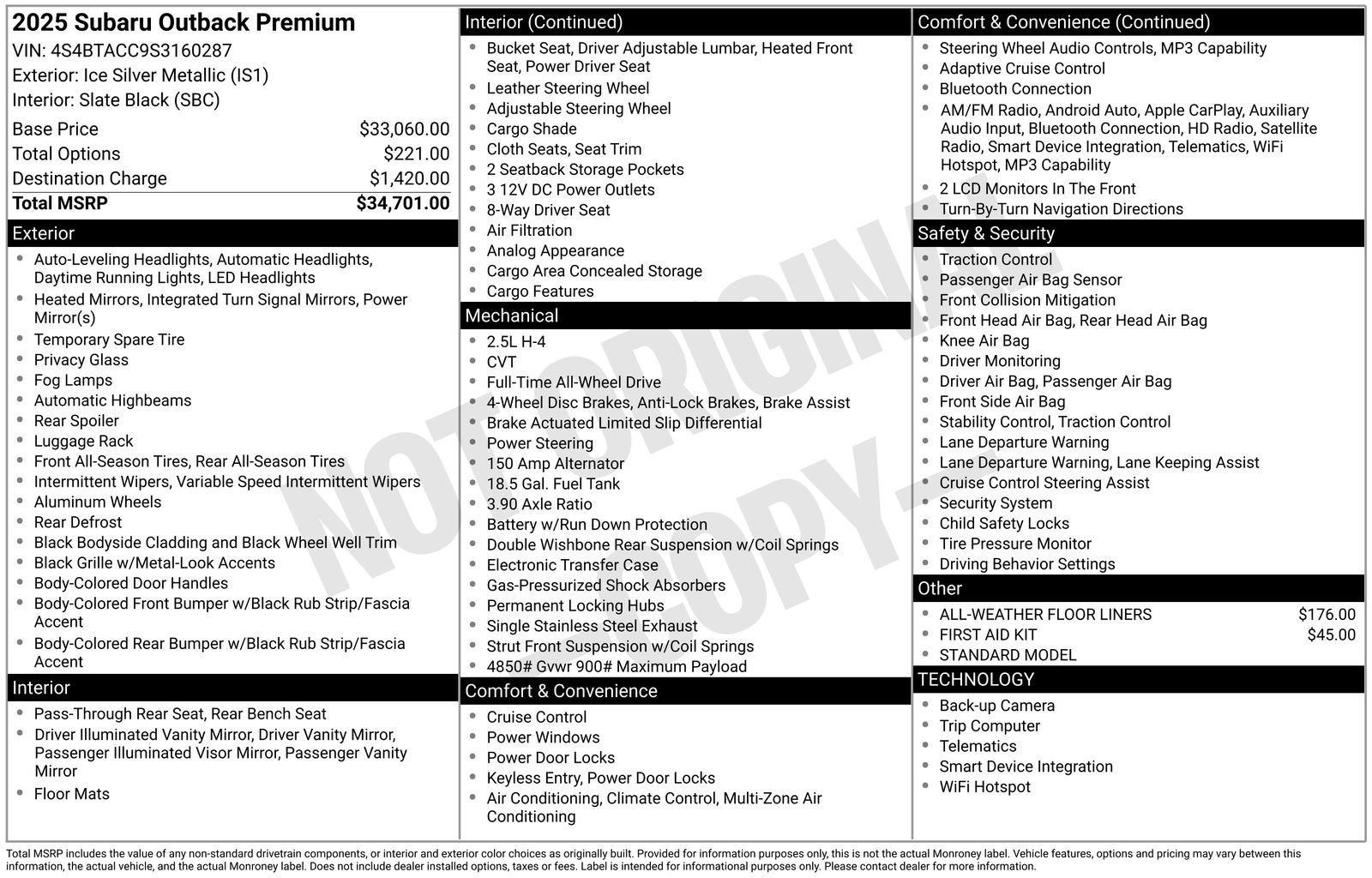 Certified 2025 Subaru Outback Premium image 33