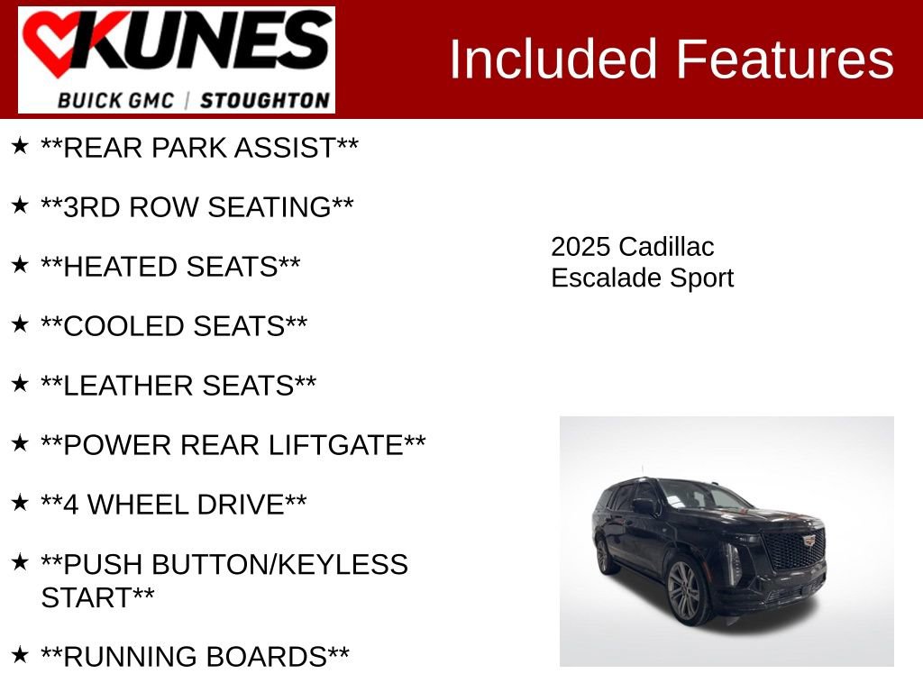 Used 2025 Cadillac Escalade Sport w/ Touring Package AWD/4WD image 3