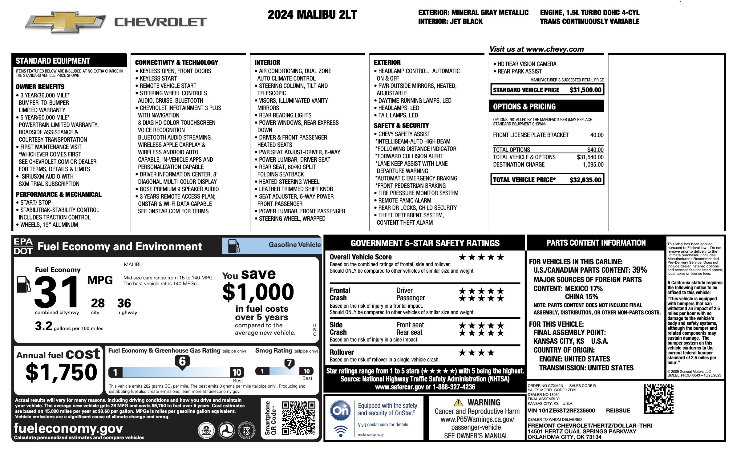 Used 2024 Chevrolet Malibu LT FWD image 5