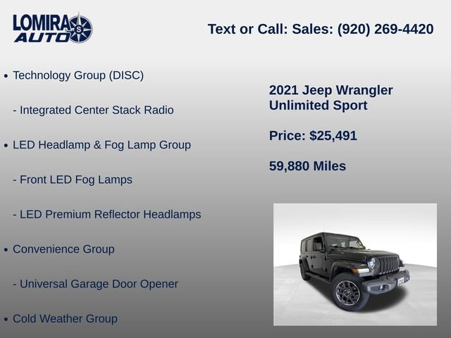Used 2021 Jeep Wrangler Unlimited Sport AWD/4WD image 20