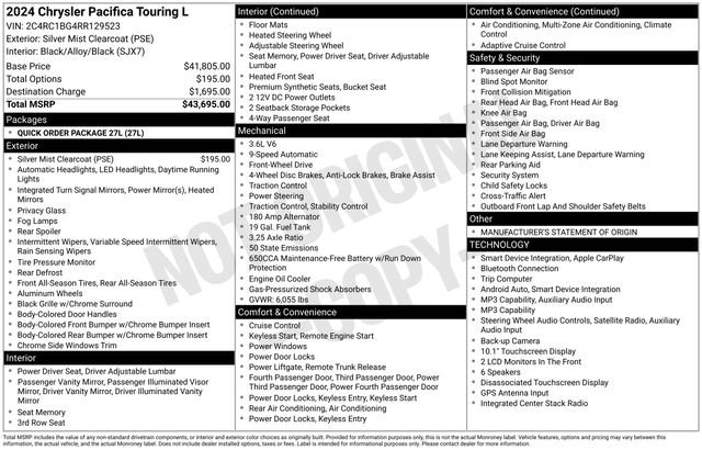 Used 2024 Chrysler Pacifica Touring-L FWD image 23
