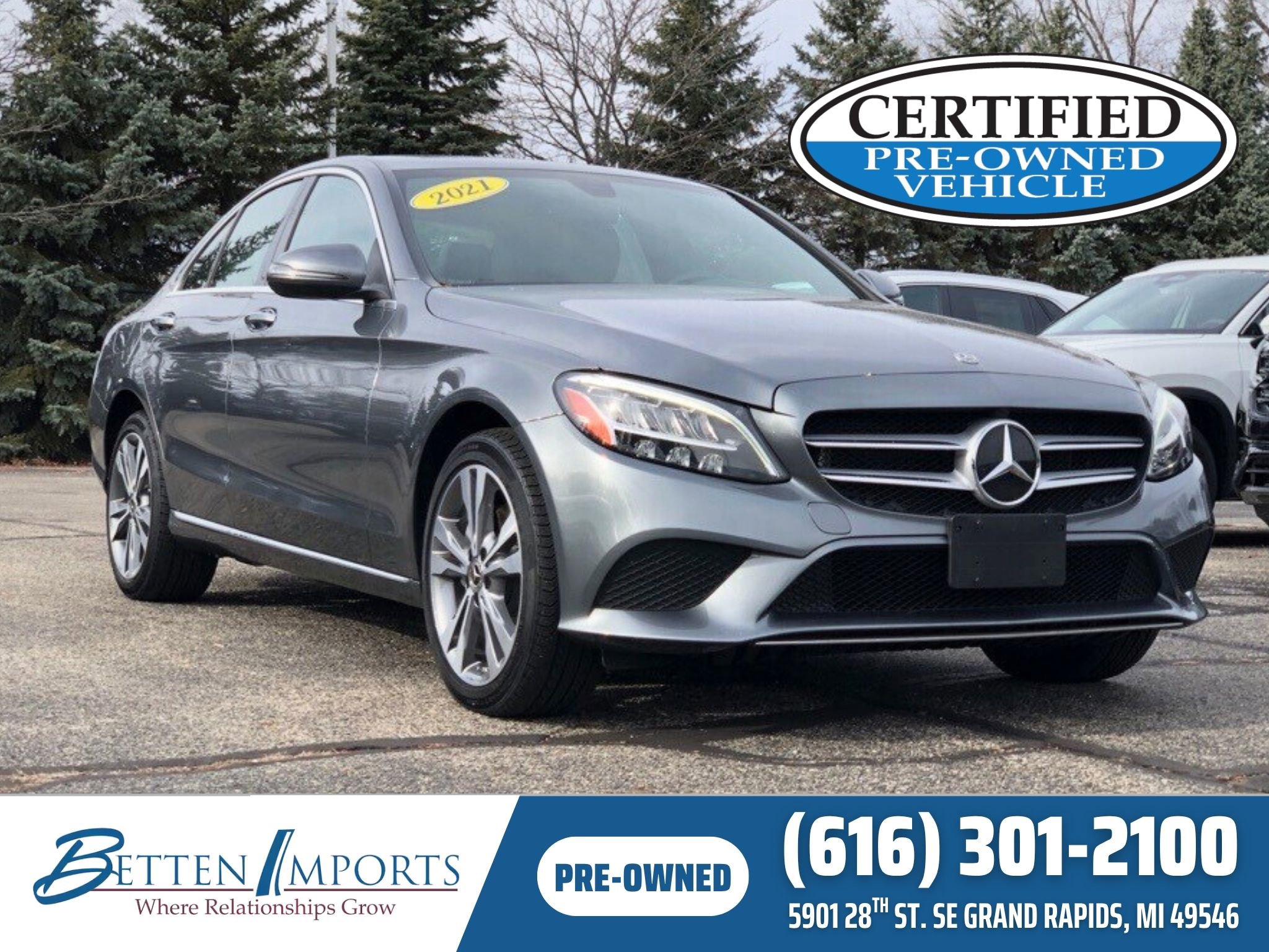 Certified 2021 Mercedes-Benz C 300 4MATIC Sedan w/ Premium Package