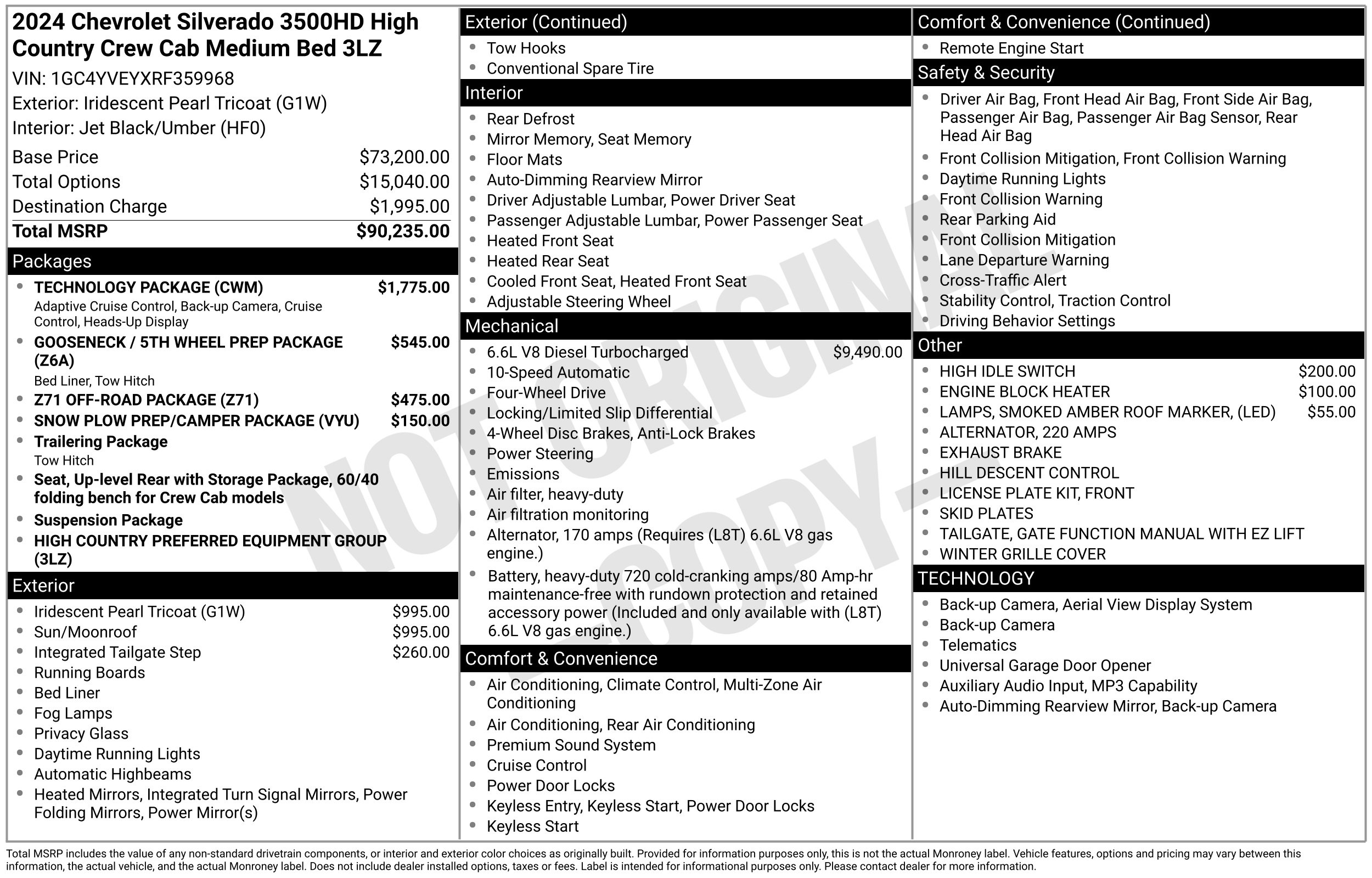 Certified 2024 Chevrolet Silverado 3500 High Country w/ Technology Package image 6