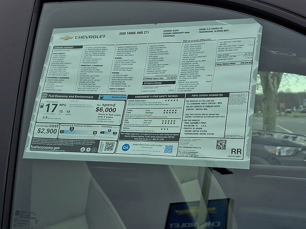 New 2026 Chevrolet Tahoe Z71 w/ Comfort Package image 19