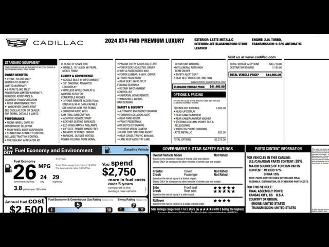 Used 2024 Cadillac XT4 Premium Luxury w/ Technology Package image 3