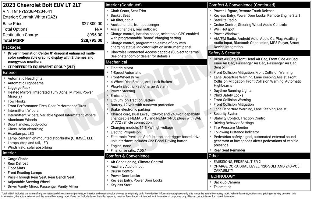 Used 2023 Chevrolet Bolt EUV LT image 2