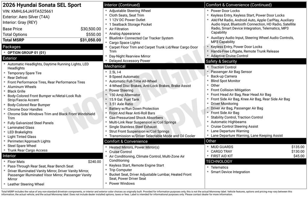 New 2026 Hyundai Sonata SEL AWD/4WD image 40