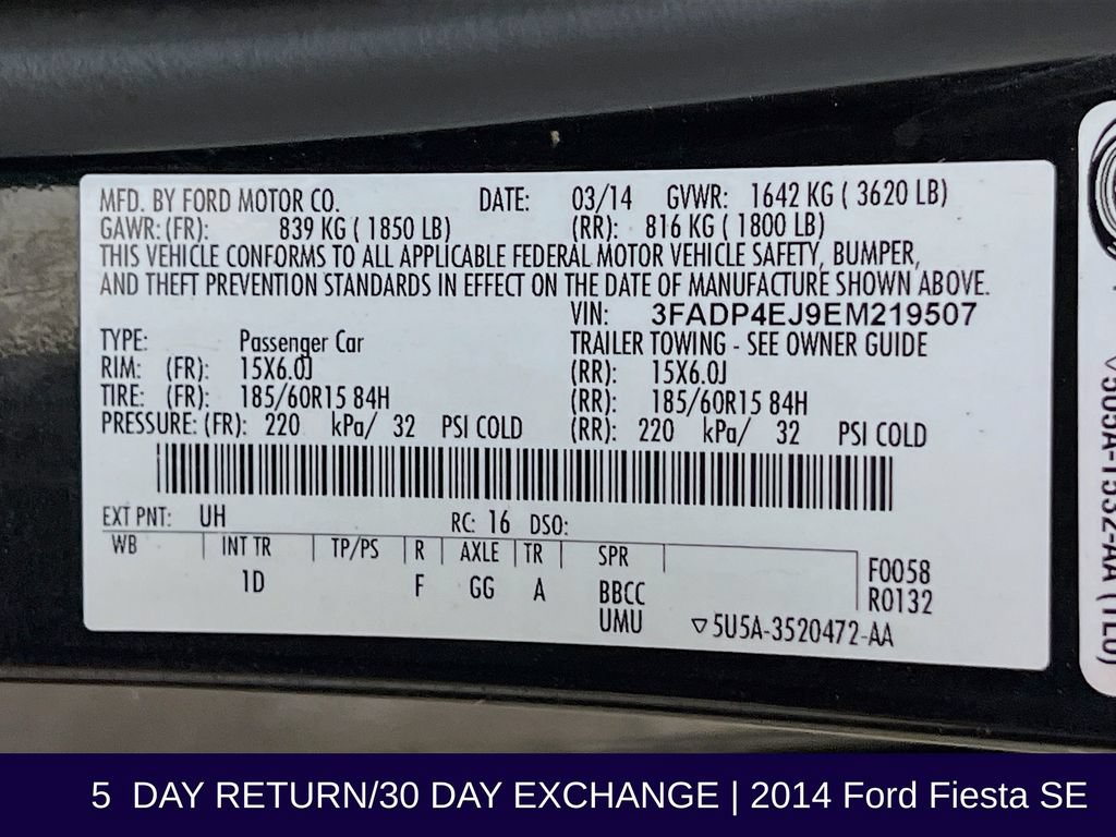 Used 2014 Ford Fiesta SE w/ Comfort Package FWD image 37