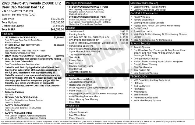 Used 2020 Chevrolet Silverado 2500 LTZ w/ LTZ Premium Package AWD/4WD image 6