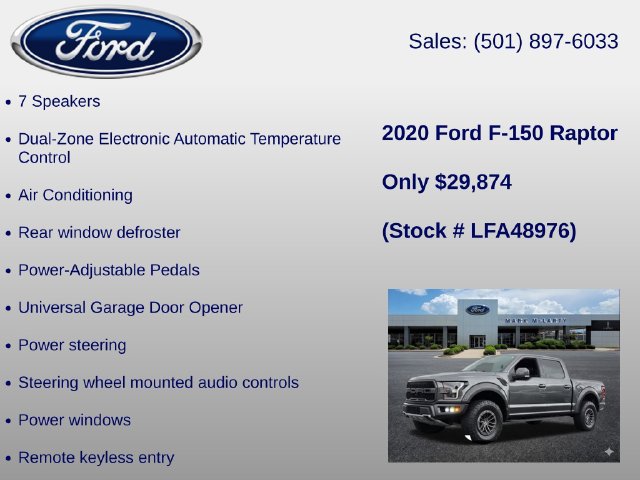 Used 2020 Ford F150 Raptor w/ Equipment Group 802A Luxury AWD/4WD image 30