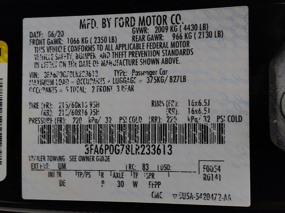 Used 2020 Ford Fusion S FWD image 33