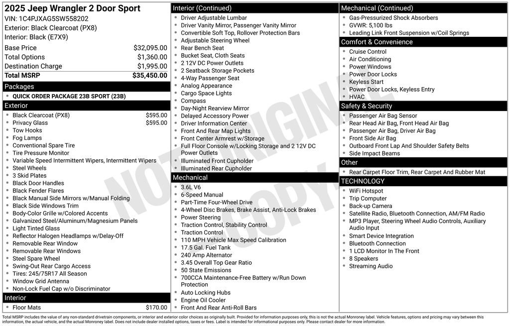 Used 2025 Jeep Wrangler Sport AWD/4WD image 5