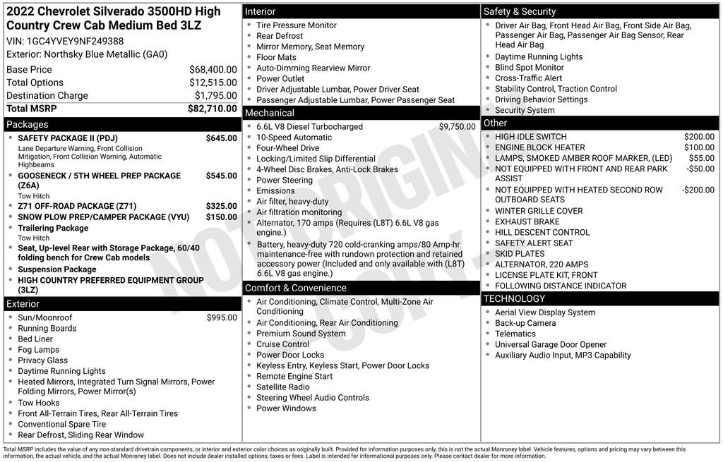 Used 2022 Chevrolet Silverado 3500 High Country w/ Safety Package II image 2