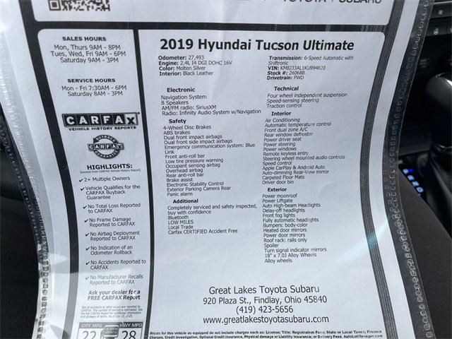 Used 2019 Hyundai Tucson Ultimate image 28