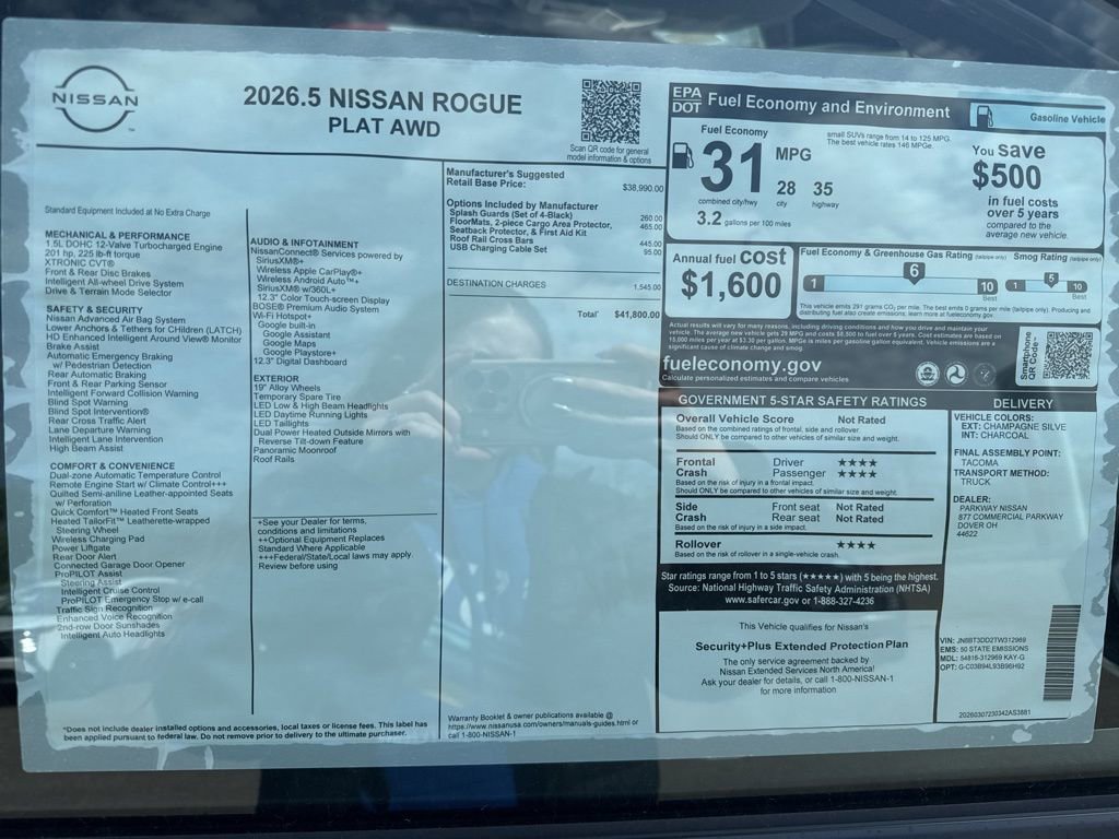 New 2026 Nissan Rogue Platinum image 28