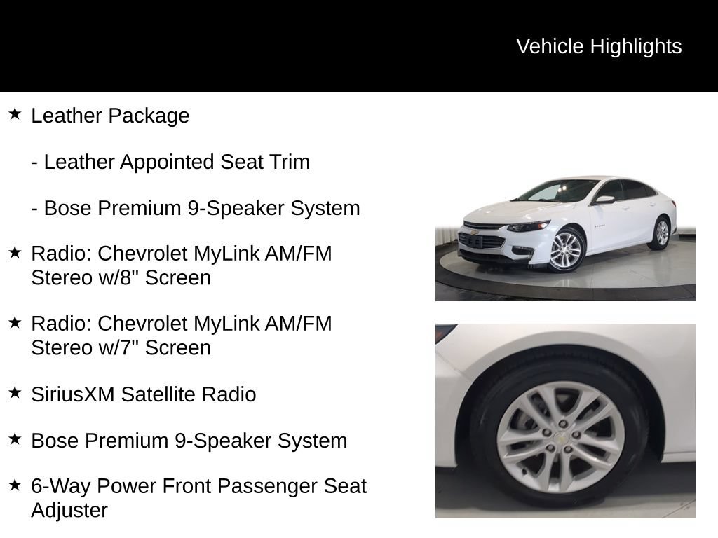 Used 2017 Chevrolet Malibu LT w/ Leather Package FWD image 19