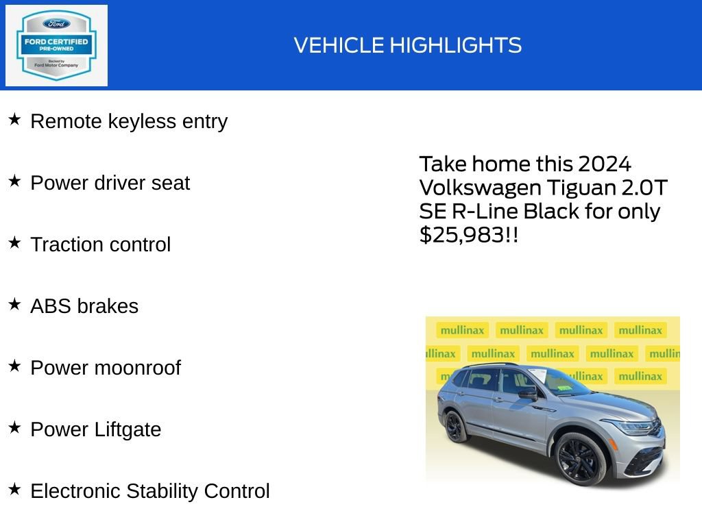 Used 2024 Volkswagen Tiguan SE R-Line AWD/4WD image 17