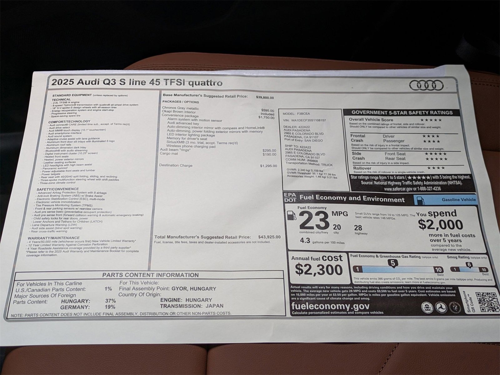 New 2025 Audi Q3 2.0T Premium image 18