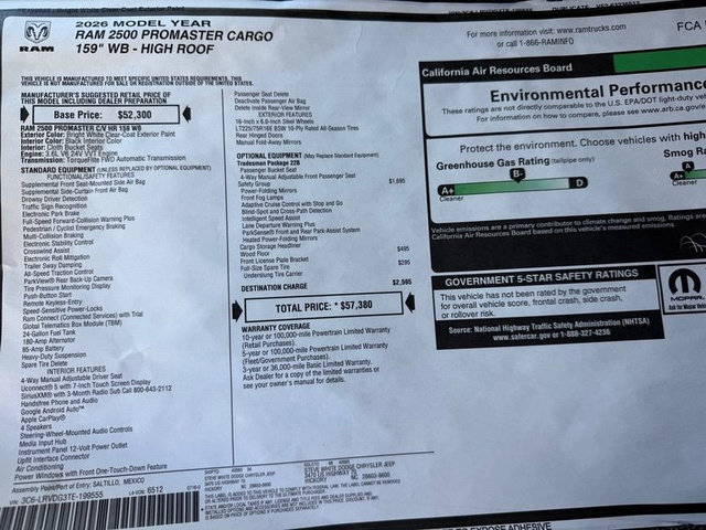New 2026 RAM ProMaster 2500 w/ Safety Group FWD image 27