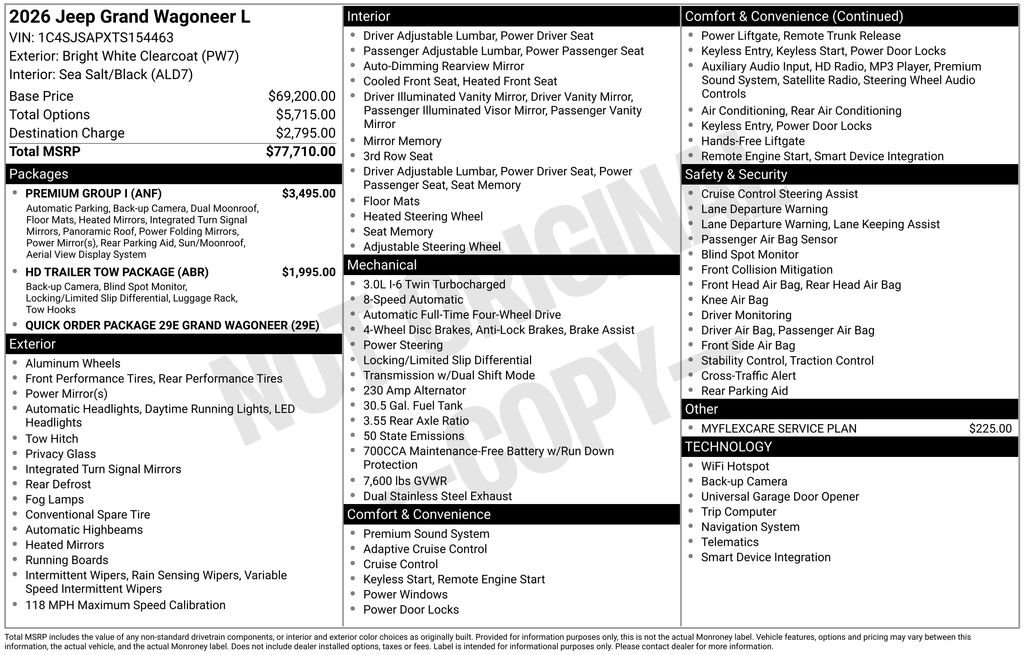 New 2026 Jeep Grand Wagoneer L 4WD w/ Premium Group I image 2