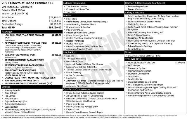 New 2027 Chevrolet Tahoe Premier AWD/4WD image 3