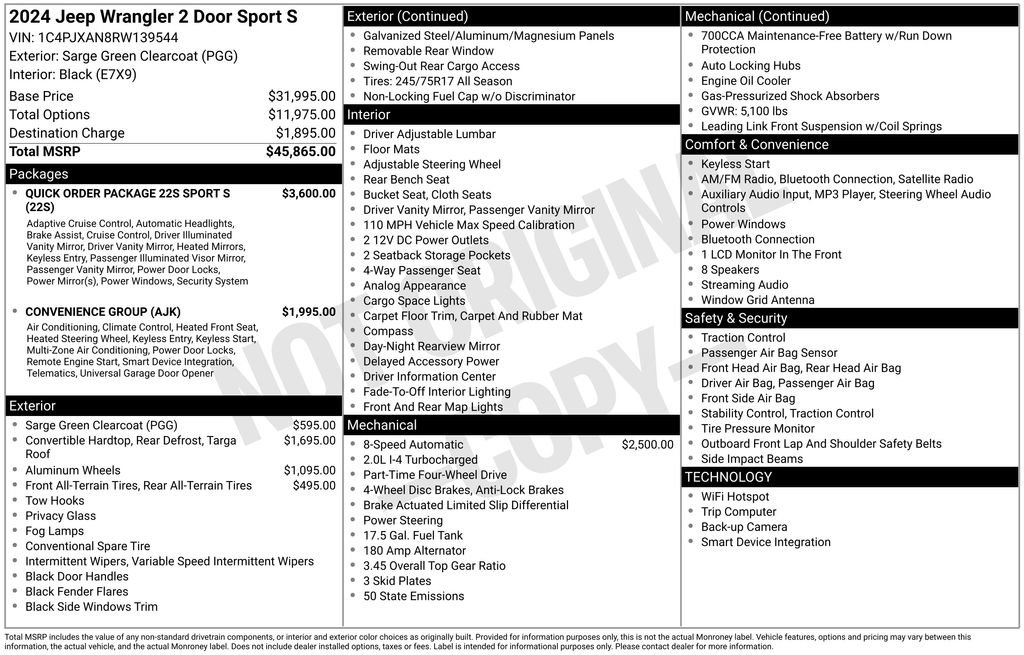 Used 2024 Jeep Wrangler Sport S image 32