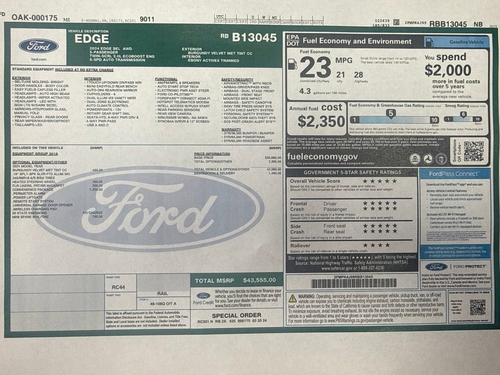 Used 2024 Ford Edge SEL w/ Convenience Package AWD/4WD image 24