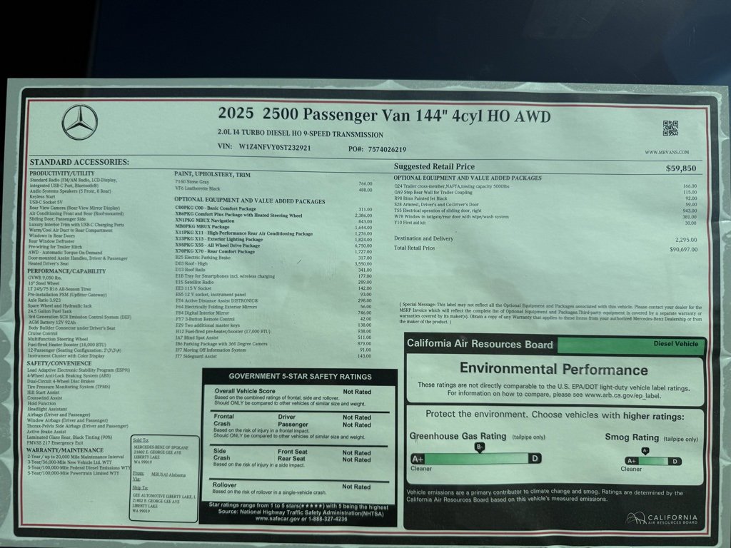 New 2025 Mercedes-Benz Sprinter 2500 image 19