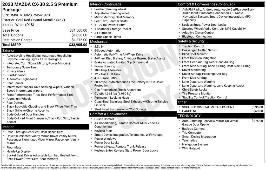 Used 2023 MAZDA CX-30 AWD 2.5 S w/ Premium Package image 7