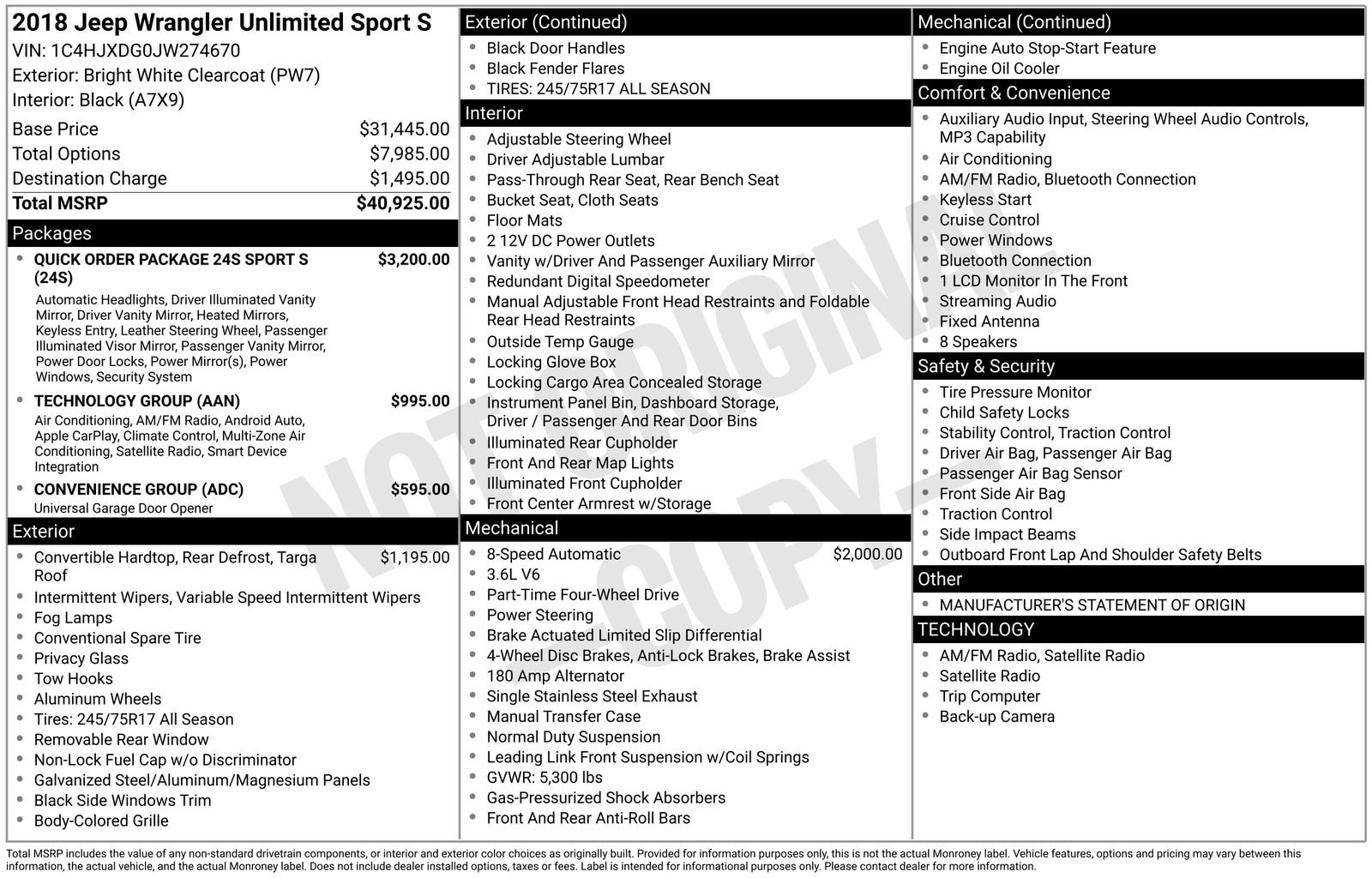 Used 2018 Jeep Wrangler Unlimited Sport S image 32