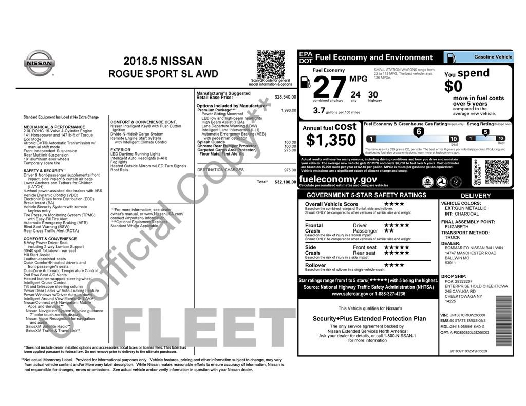 Used 2018 Nissan Rogue Sport SL w/ SL Premium Package AWD/4WD image 6