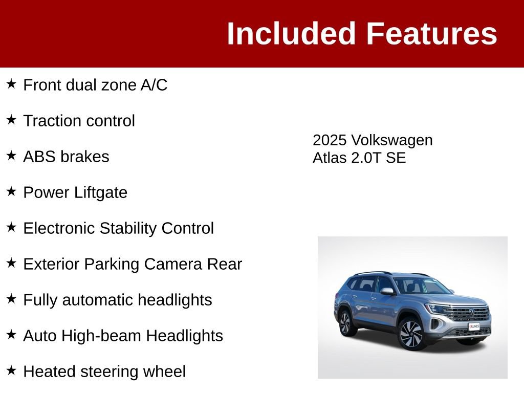Used 2025 Volkswagen Atlas SE AWD/4WD image 3