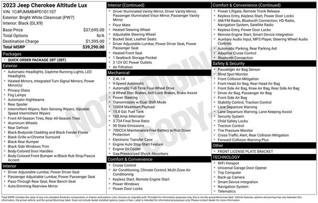 Used 2023 Jeep Cherokee Altitude Lux image 33