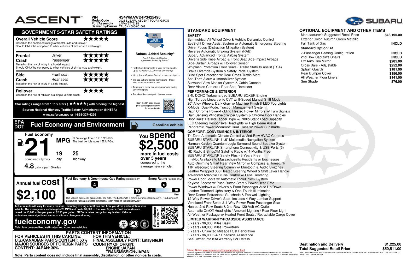 Used 2023 Subaru Ascent Touring image 11