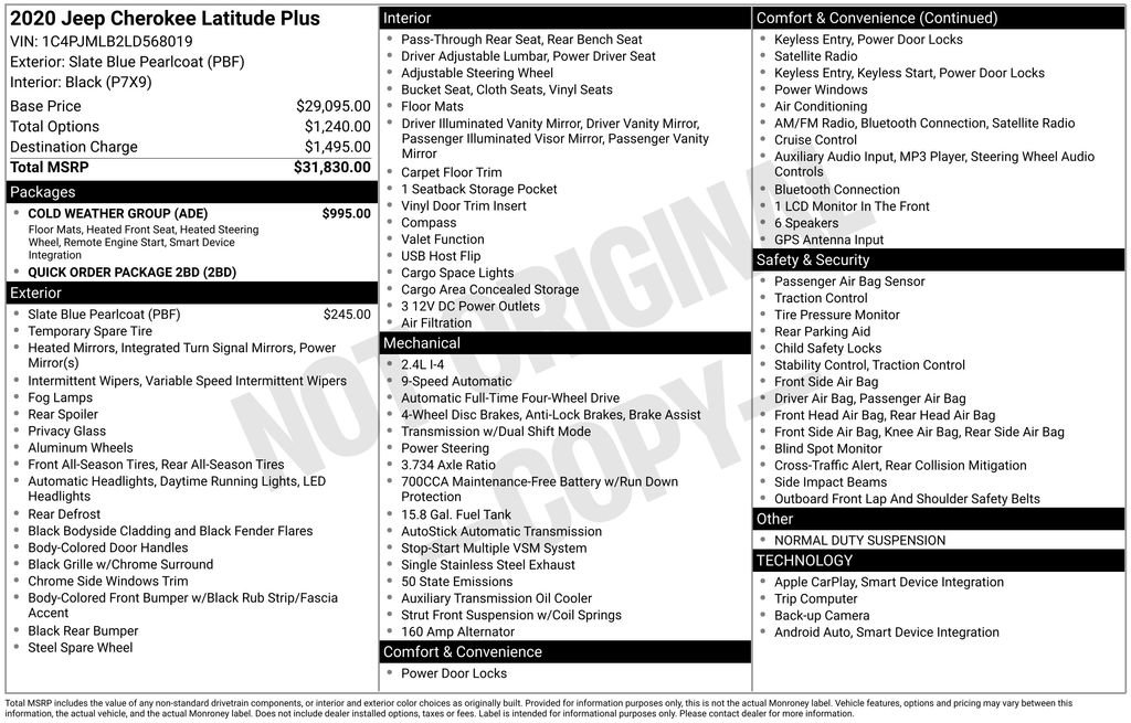 Used 2020 Jeep Cherokee Latitude Plus w/ Cold Weather Group image 6