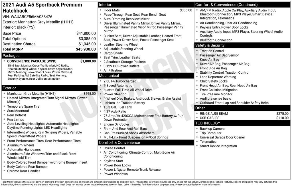 Used 2021 Audi A5 2.0T Premium w/ Convenience Package image 24