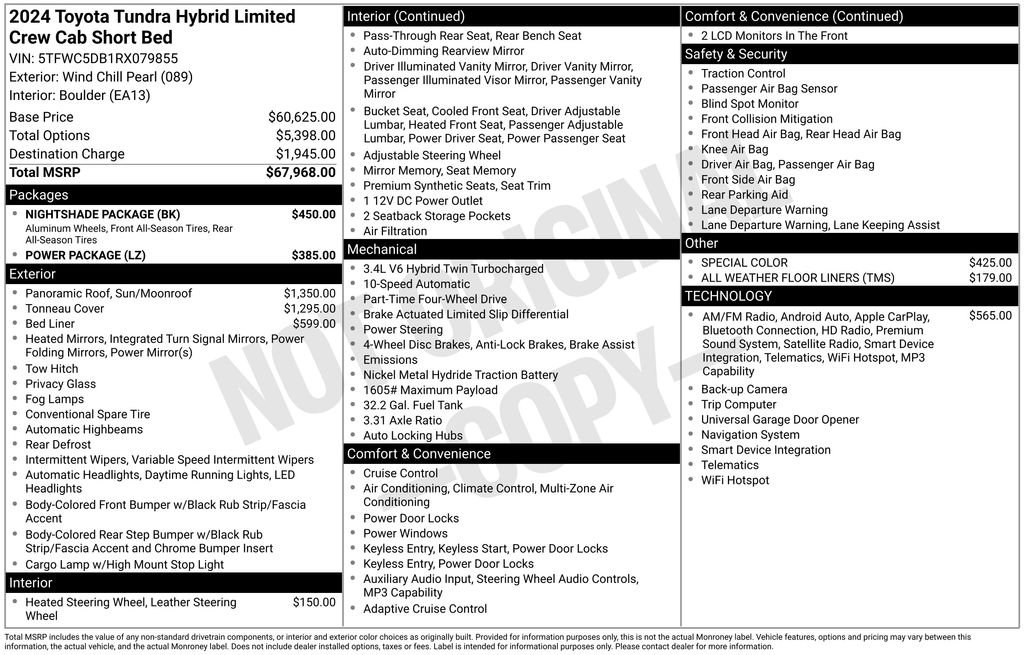 Used 2024 Toyota Tundra Limited w/ Nightshade Package AWD/4WD image 3