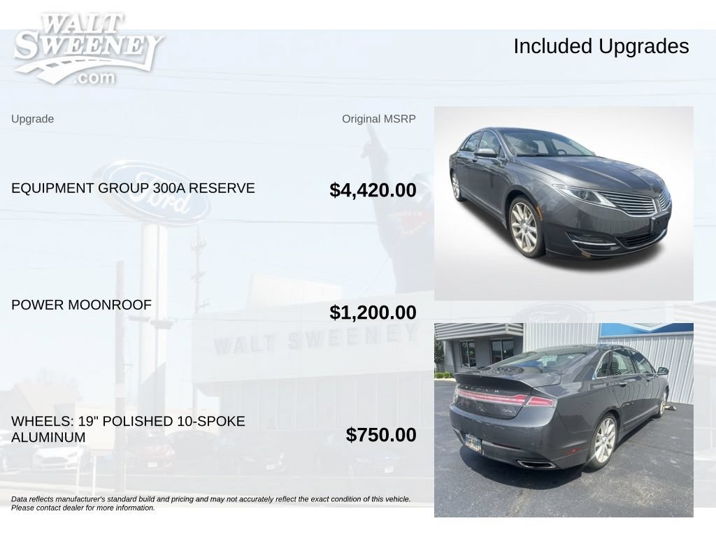 Used 2016 Lincoln MKZ w/ Equipment Group 300A Reserve FWD image 11